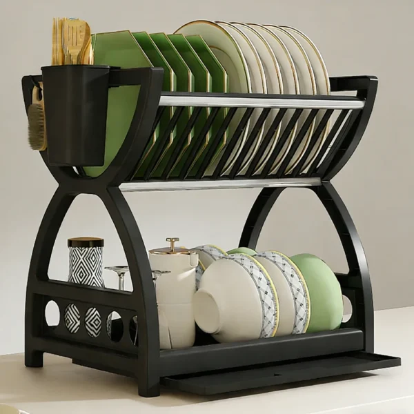 Escurridor de platos de 2 niveles